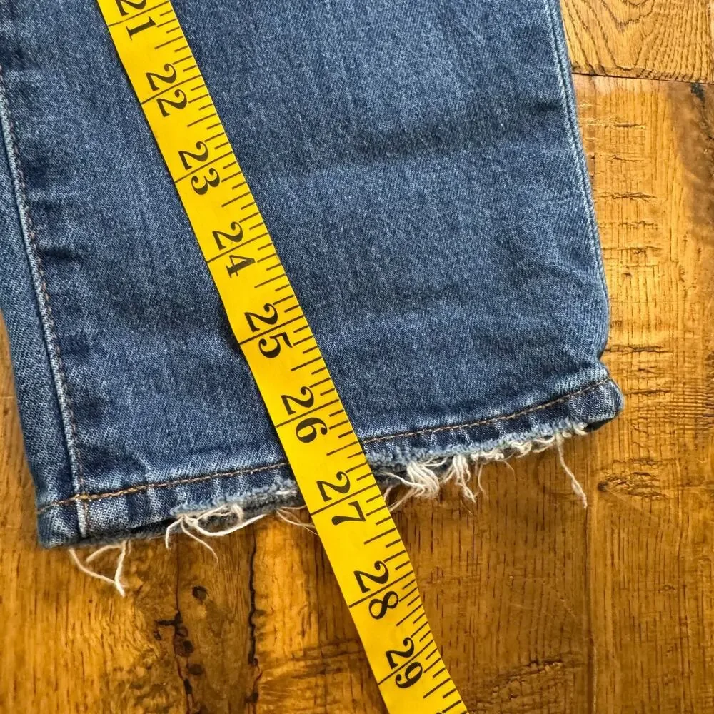 Madewell The Perfect Vintage Crop Jeans Womens 30 Blue High Rise Raw Hem Denim - Picture 5 of 8